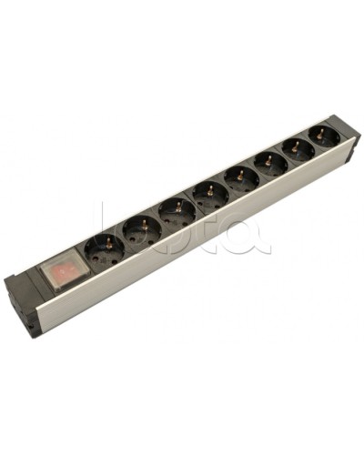 Блок розеток для 19 шкафов, горизонтальный Hyperline (SHZ19-8SH-S-IEC) в Северске Блоки розеток Pintop.ru