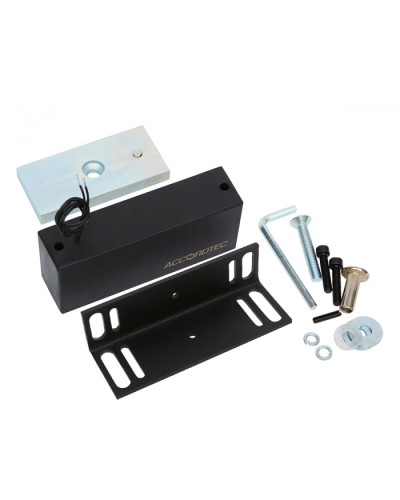 Электромагнитный влагозащищенный замок AccordTec ML-300П с уголком, цвет черный в Северске Электромагнитные замки Pintop.ru