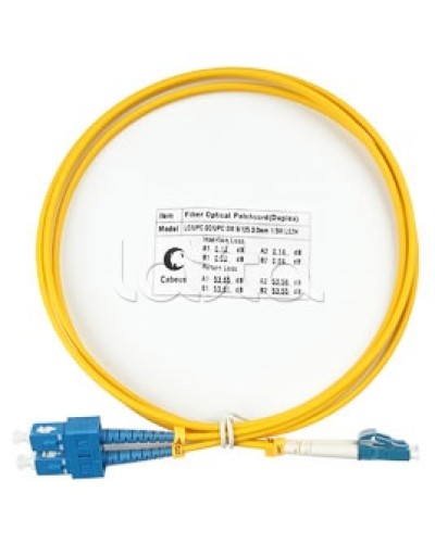 Патч-корд волоконно-оптический SM 9/125 duplex LC/SC LSZH (1,5 м) Cabeus FOP(d)-9-LC-SC-1,5M в Северске Патч-корды оптические Pintop.ru