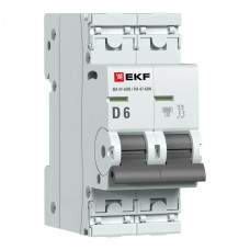 Автоматический выключатель 2P 6А (D) 6кА ВА 47-63N EKF PROxima (M636206D)