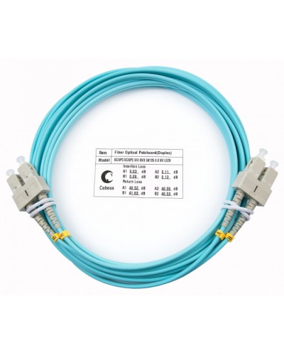 Шнур оптический duplex SC-SC 50/125 mm OM3 7м LSZH Cabeus FOP-50-SC-SC-7m в Северске Патч-корды и пигтейлы Pintop.ru