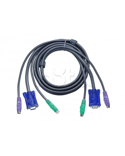 КВМ-кабель тонкий с интерфейсами PS/2, VGA (3м) ATEN 2L-5003P/C в Северске Видеоусилители, Модуляторы, Делители Pintop.ru