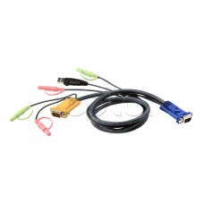 КВМ-кабель с интерфейсами передачи звука, USB, VGA и разъемом SPHD 3-в-1 (5м) ATEN 2L-5305U