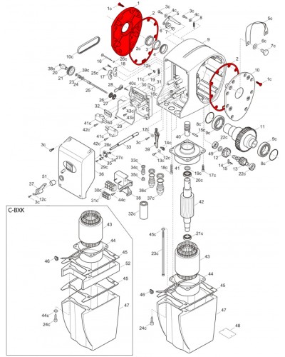 Правая крышка редуктора C-BX Came 119RICX026 в Северске Запчасти для шлагбаумов и автоматики Pintop.ru