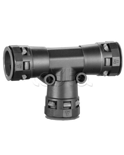 Тройник DN 36/36/36 мм, полиамид, цвет черный DKC PAT36N в Северске Повороты, муфты, тройники Pintop.ru