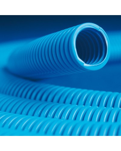 Труба ППЛ гибкая гофр. д.16мм, тяжёлая без протяжки, 100м, цвет синий DKC 10516 в Северске Труба гофрированная Pintop.ru