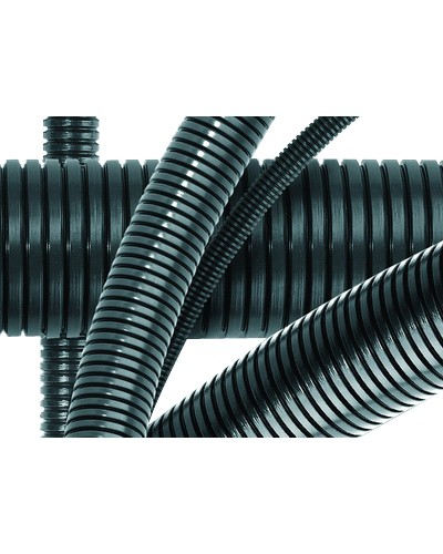 Труба гофрированная DN36мм, ПВ-0, D вн 36,3 мм, D нар 42,5 мм, полиамид 6, с протяжой DKC PA613643F0 в Северске Труба гофрированная Pintop.ru