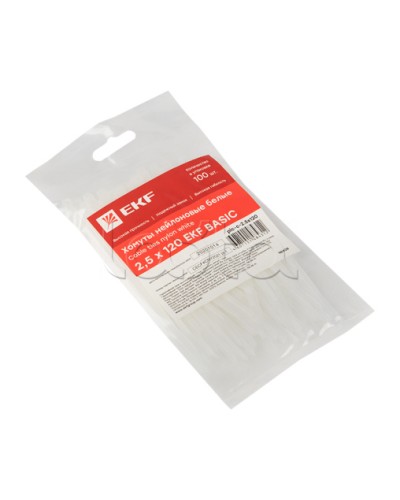 Хомут нейлоновый (2,5х120) (100шт.) EKF Basic (plc-c-2.5x120) в Северске Стяжки-хомуты Pintop.ru