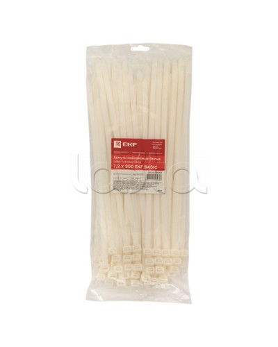 Хомут нейлоновый (7,2х300) (100шт.) EKF Basic (plc-c-7.2x300) в Северске Стяжки-хомуты Pintop.ru