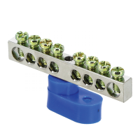 Шина "0" N (6x9мм) 8 отв. цинк синий угловой изолятор EKF PROxima (sn1-63-08-1)