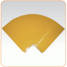 Крышка горизонтального поворота 90° оптического лотка 120 мм, желтая LANMASTER LAN-OT120-HC90C