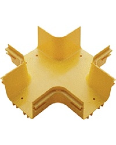 Х-соединитель оптического лотка 120 мм, желтый LANMASTER LAN-OT120-XT в Северске Аксессуары для кабель-канала Pintop.ru