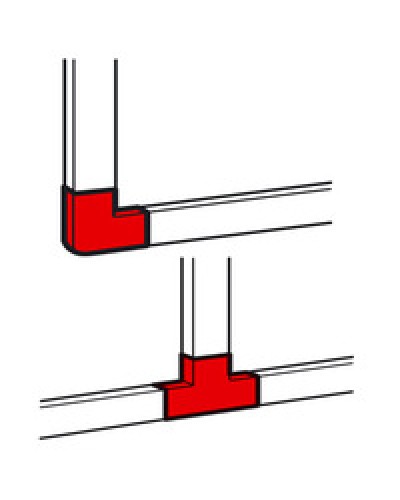 Угол плоский/отвод Т-образный для кабель-канала METRA Legrand (638199) в Северске Аксессуары для кабель-канала Pintop.ru