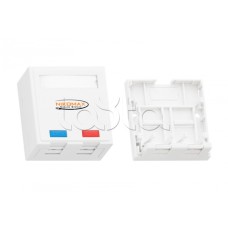 Корпус настенной розетки 2 порта NIKOMAX (NMC-MB2P-ST-WT)