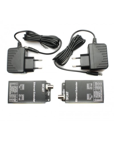 Комплект удлинителей Ethernet по коаксиальному кабелю до 1000м SC&T IP09CK в Северске Видеоусилители, Модуляторы, Делители Pintop.ru