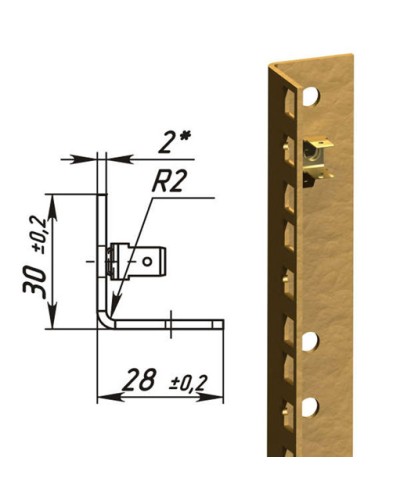 Направляющие L-образные для шкафов 42U (2 шт/уп.) TLK TLK-VNS2-L-42U в Северске Полки для шкафов и стоек Pintop.ru