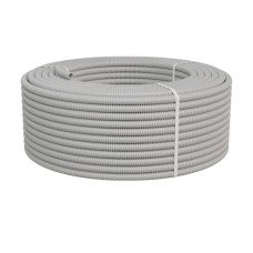 Труба ПНД-FRUF гофрир. легкая, с зондом, без галогена, трудногорючая, атмосферостойкая,цвет серый, диам. 20мм(100м) Экопласт (20120HFR-UF)