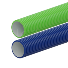 Вентиляционная труба гибкая двустенная для воздуховода (ПНД), антистатическая и антибактериальная D110мм, цвет зелёный (1шт=50м) Экопласт (803110GN)