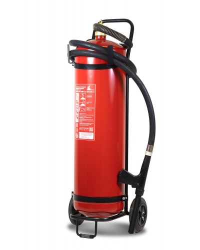 Огнетушитель ПОЖТЕХНИКА ОП-50(з) МИГ Е (10А, 233В-3, С, Е) на тележке с перекр.стволом в Северске Огнетушители Pintop.ru