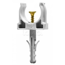 Крепеж-клипса с дюбелем и саморезом серая д20 (100шт/1200шт уп/кор) Промрукав (PR13.0216)