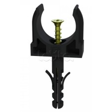 Крепеж-клипса с дюбелем и саморезом черная д16 в малой упаковке (10шт/900шт уп/кор) Промрукав (PR13.0311)