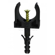 Крепеж-клипса с дюбелем и саморезом черная д25 в малой упаковке (10шт/450шт уп/кор) Промрукав (PR13.0313)