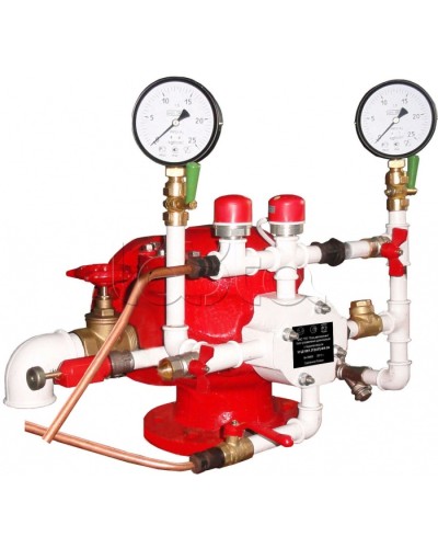 Узел управления дренчерный с пневмоприводом Спецавтоматика УУ-Д100/1,6(П0,028)-ВФ.О4 в Северске Устройства пуска водяного пожаротушения Pintop.ru