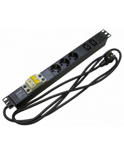 Блок розеток Hyperline SHE19-3SH-2IEC-B-2.5EU в Северске Блоки розеток Pintop.ru