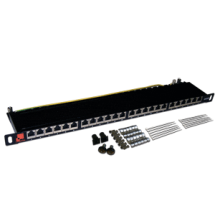 Патч-панель 19", 24 порта RJ-45, категория 5e, STP, 0.5U, компактная LANMASTER LAN-PPC24S5E