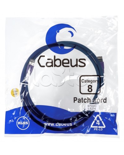 Патч-корд S/FTP Cabeus PC-SSTP-RJ45-Cat.8-10m-LSZH в Северске Патчкорды (медные) Pintop.ru