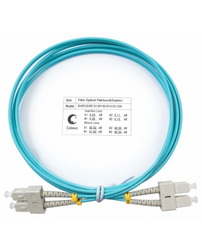 Шнур оптический duplex SC-SC 50/125 mm OM3 2м LSZH Cabeus FOP-50-SC-SC-2m в Северске Патч-корды и пигтейлы Pintop.ru