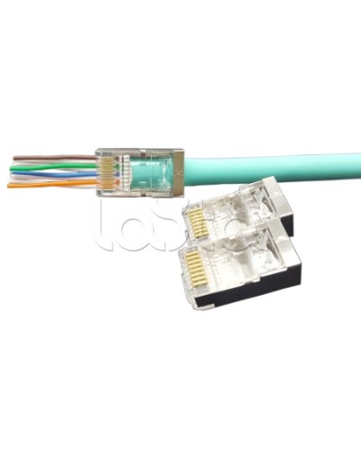 Разъем легкой оконцовки RJ-45 (8P8C) под витую пару Hyperline (PLEZ-8P8C-U-C5-SH-100) в Северске Патч-корды и пигтейлы Pintop.ru