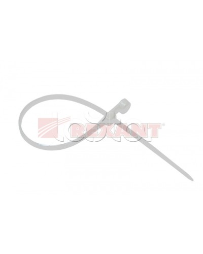 Хомут-стяжка нейлоновый под винт 2.5х100 мм белый (100шт/уп) REXANT 07-0104 в Северске Стяжки-хомуты Pintop.ru