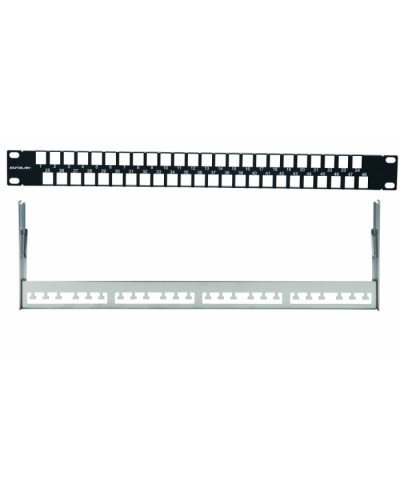 Наборная коммутационная панель 19”, 1U, 48 портов UTP/FTP Eurolan (27F-00-48BL) в Северске Патч-панели Pintop.ru