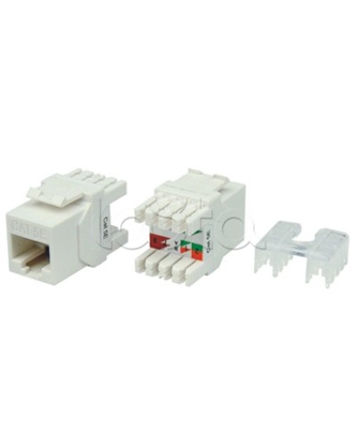Вставка Keystone Jack RJ-45(8P8C) Hyperline KJ8-8P8C-C5e-180-WH в Северске Модули Keystone Pintop.ru