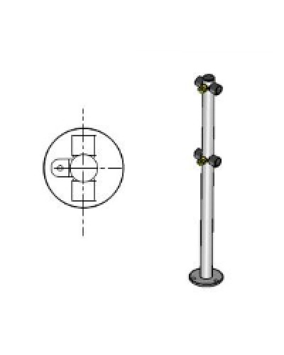 Стойка ограждения с 2-мя полупетлями под поворотную створку или секцию Т-образная по 2 муфты слева и справа Oxgard Стойка ограждения с 2-мя полупетлями Т-образная (ВЗР 1996.09.21) в Северске Ограждения Pintop.ru