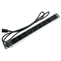 Блок на 8 розеток IEC 320 горизонтальный для 19' шкафов Cabeus (PDU-8I-2IEC)