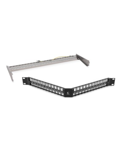 Угловая модульная патч-панель 19, 48 портов, 1U Cabeus (PLBHD-48-CON-SH) в Северске Патч панель Pintop.ru