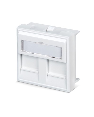 Вставка 45x45 (Mosaic) для 2 модулей формата Keystone Jack с маркером (FP-45-2M) Пожтехкабель СКС (202-032) в Северске Модули Keystone Pintop.ru