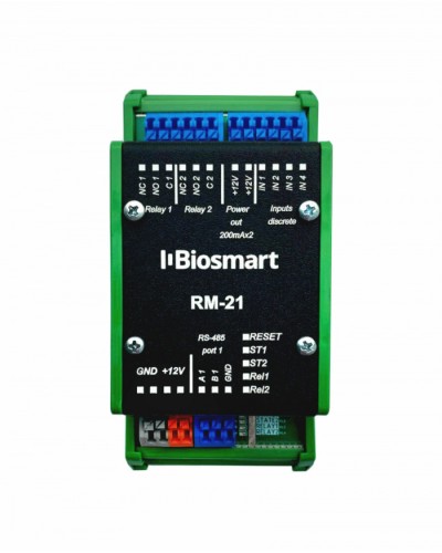 Релейный модуль BioSmart RM-21 OSDP в Северске Контроллеры СКУД BioSmart Pintop.ru