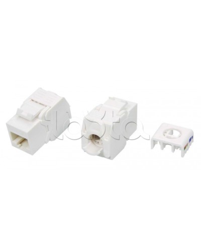 Вставка Keystone Jack RJ-45(8P8C) Hyperline KJ8-8P8C-C5e-180-TLS-WH в Северске Модули Keystone Pintop.ru