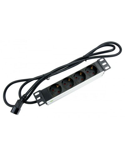 Блок евророзеток для 10 шкафов, горизонтальный, 4 розетки, 10 A Cabeus PDU-4P-2IEC в Северске Блоки розеток Pintop.ru