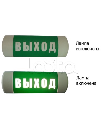 Световое табло Hostcall Омега ВЫХОД в Северске Оповещатели Pintop.ru