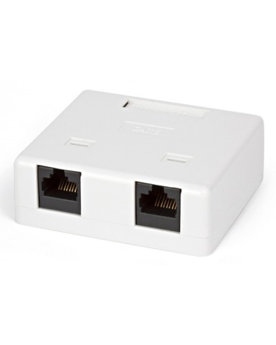 Розетка компьютерная RJ-45(8P8C) Hyperline SB1-2-8P8C-C6-WH в Северске Розетки компьютерные и телефонные Pintop.ru