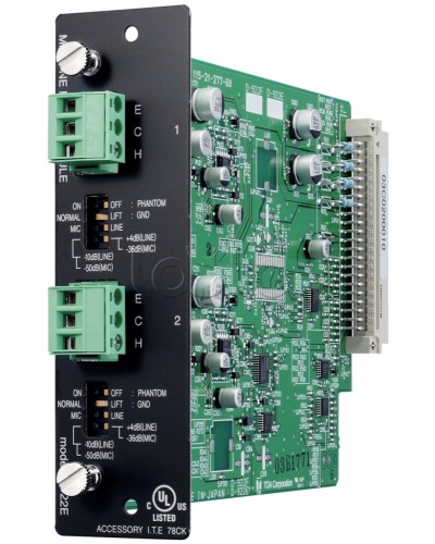 Модуль микрофонных / линейных входов (моно, 20 бит) TOA D-922E в Северске Системы оповещения и трансляции TOA Pintop.ru